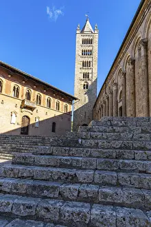 Tuscany Evening Light Drucke: Steps up to the Cathedral of San Cerbone