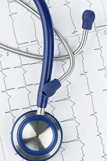 Medical Diagnostic Tools Drucke: Stethoscope and electrocardiogram