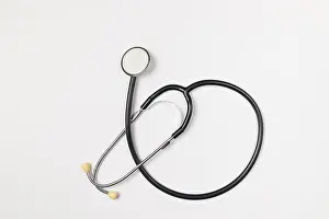 Bright White Background Drucke: Stethoscope on white background