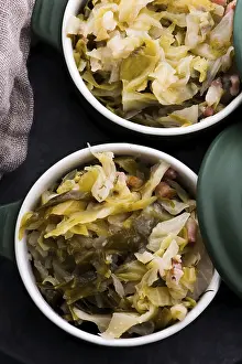 Vegetable Soup Recipe Drucke: Stew of white cabbage and bacon
