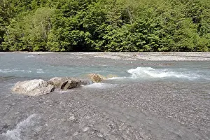 Allgau Alps Germany Drucke: Stillach mountain river with rapids