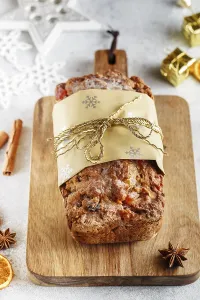 German Christmas Bread Drucke: Stollen is fruit bread of nuts