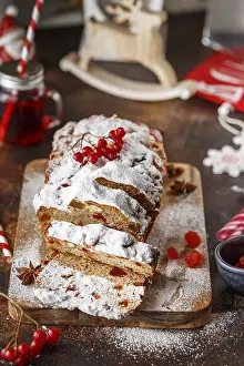German Christmas Bread Drucke: Stollen is fruit bread of nuts