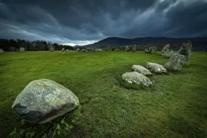 Central England Nature Reserve Drucke: Stone circle with dramatic cloud sky