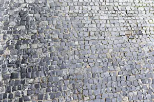 Uninhabited European Streets Drucke: Stone pavement texture in Prague