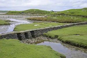 County Donegal Landscape Drucke: Stone slab bridge a clapper bridge