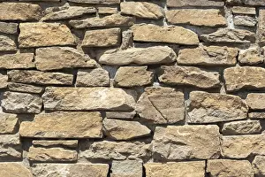 Full Frame Stonewall Image Drucke: Stone wall antique architectural background pattern