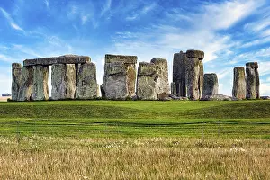 Salisbury Drucke: Stein von Stonehenge, Neolithische Steinkreis.