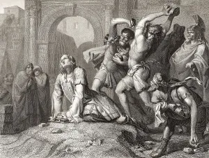 Historic Religious Texts Drucke: Stoning of Saint Stephen