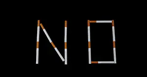 Black Background Studio Photo Drucke: Stop smoking on Black Background