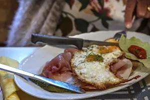 German Meat Dishes Drucke: Strammer Max, ham with fried egg