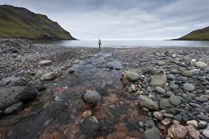 Deserted Island Europe Drucke: Stream, Beach, Brunavik
