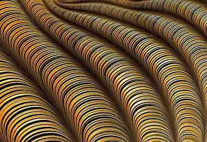 Abstract Computer Generated Image Drucke: Striped pipes - abstract computer-generated image