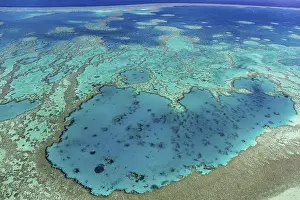 Great Barrier Reef Aerial View Drucke: Structures in the Coral Reef, Outer Great Barrier Reef