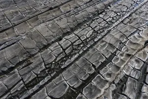 Wavy Structure In Nature Drucke: Structures in a rock on the beach of Nagpali