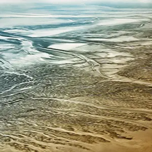 North Sea Coast Germany Drucke: Structures in the sand formed by wind and water