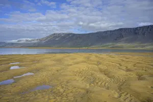 Uninhabited Icelandic Landscapes Drucke: Structures in the sand, Rauoasandur