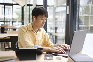 Educational System Drucke: A student engaged in online learning