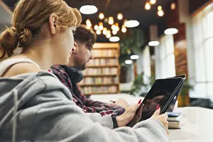 Educational Institution Images Drucke: Students learning in university library