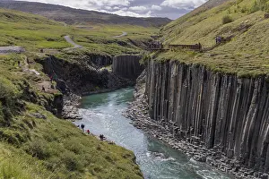 Basalt Columns Iceland Drucke: Studlagil Canyon, basalt columns