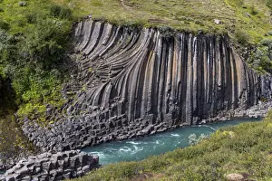 Volcanic Rock Formations Europe Drucke: Studlagil Canyon, basalt columns