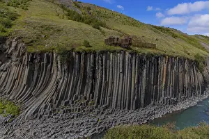 Basalt Columns Iceland Drucke: Studlagil Canyon, basalt columns
