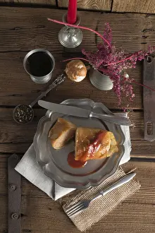 Vegetarian Meal Drucke: Stuffed cabbage leaf