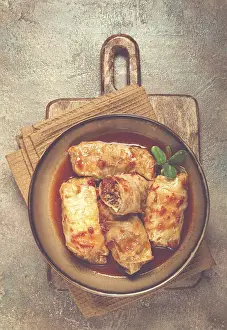 Main Course Ideas Drucke: Stuffed cabbage rolls with minced meat