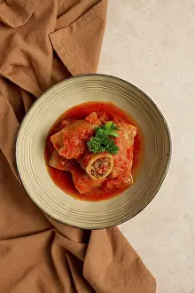 Pork Meat Dishes Drucke: Stuffed cabbage rolls, with minced meat