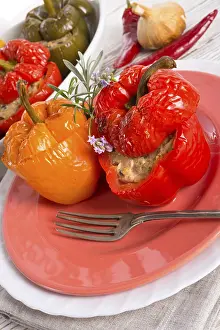 Food Photography Ideas Drucke: Stuffed peppers with rice