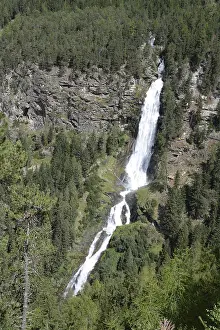 Mountainous Region Landscape Drucke: Stuibenfall, waterfall, cascade