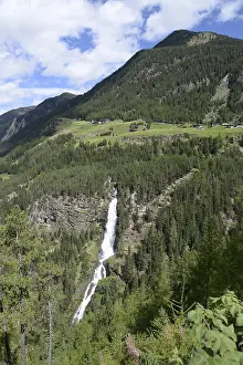 Central Europe Alpine Landscape Drucke: Stuibenfall, waterfall, cascade