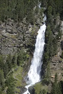 Mountain Creek Landscape Drucke: Stuibenfall, waterfall, cascade
