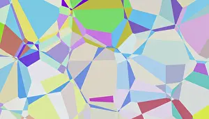 Colorful Background Image Drucke: A stunning 3D rendering showcasing an abstract pattern composed of multicolored geometric shapes