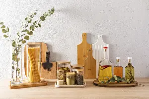 Modern Kitchen Background Drucke: Stylish modern kitchen background