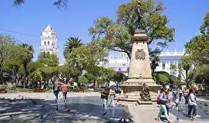 Drucke von Sucre Bolivien 9. Oktober Mai 25. Platz ist der Hauptplatz der Stadt, geliebt für seine gut gepflegten Gärten und Brunnen. Sucre Bolivien 9. Oktober, 2019 Bolivien Drucke: Sucre Bolivien 9. Oktober 25. Mai ist der Hauptplatz der Stadt