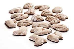 Gingerbread Biscuit Drucke: Sugar glazed gingerbread biscuits