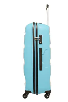 Bright Studio Photo Drucke: Suitcase against a white background