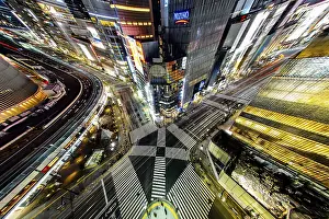 Japanese Cityscape Drucke: Sukiyabashi intersection of image