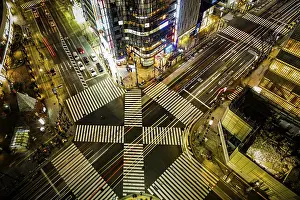 Japanese Cityscape Drucke: Sukiyabashi intersection of image