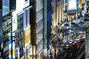 Japanese Cityscape Drucke: Sukiyabashi intersection of image