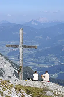 Christian Summit Cross Drucke: Summit cross, Stoderzinken, Styria, Austria