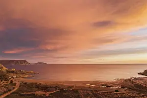 Aerial Landscape Photo Spain Drucke: Sunrise at the beach El Playazo