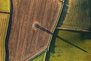 Remote Controlled Aircrafts Uk Drucke: Sunrise Light and Shadow over The Daymark from drone