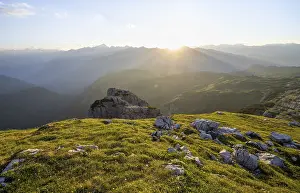 Brenta Mountains Landscape Drucke: Sunset over the Adamello Group