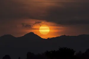 German Evening Sky Drucke: Sunset over Allgauer Bergen