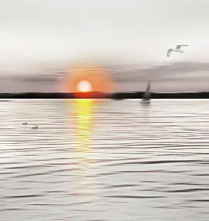 Long Exposure Photography Drucke: Sunset, artistically distorted, motion blur