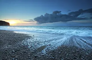 Atlantic Ocean Sunset Drucke: Sunset over Atlantic ocean beach