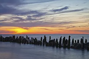 Atmospheric Evening Mood Drucke: Sunset on the Baltic coast