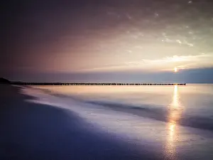 Baltic Sea Coast Germany Drucke: Sunset on the beach of Ahrenshoop